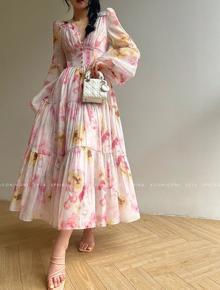 Aconiconi|Yutang High-End Flowy Dress