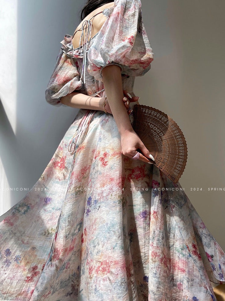 Aconiconi|Calantha Puff Short-Sleeve Dress