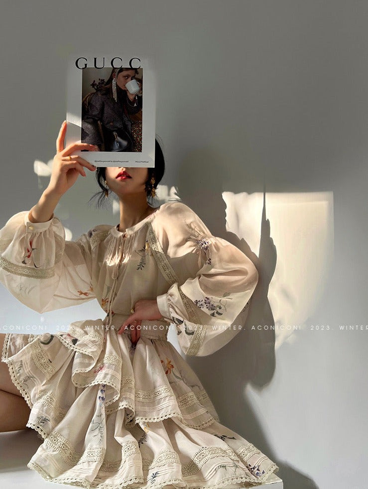 Aconiconi|Moon Shadow Camellia Skirt Suit
