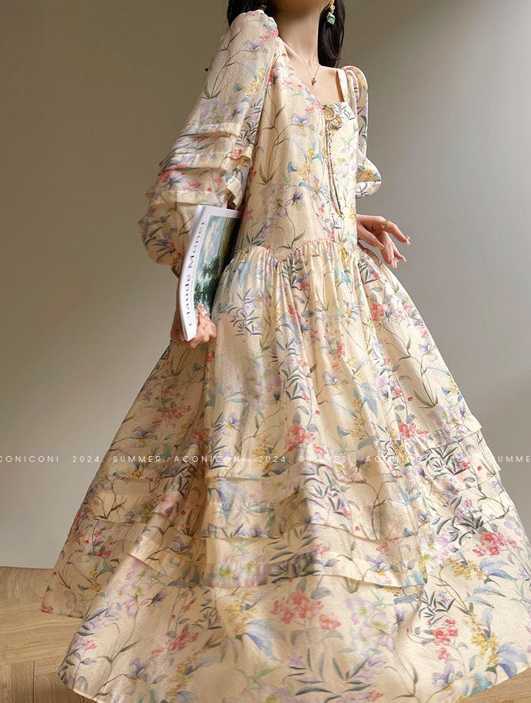 Aconiconi|Garden of Secrets Long Floral Summer Dress