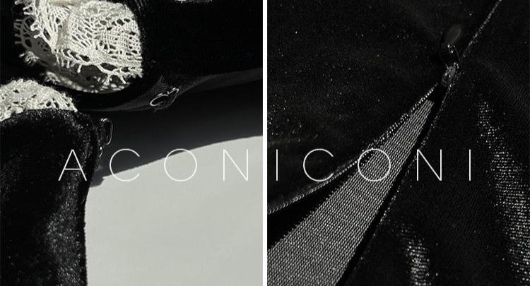 Aconiconi|Alice Retro Velvet Elegant Winter Dress