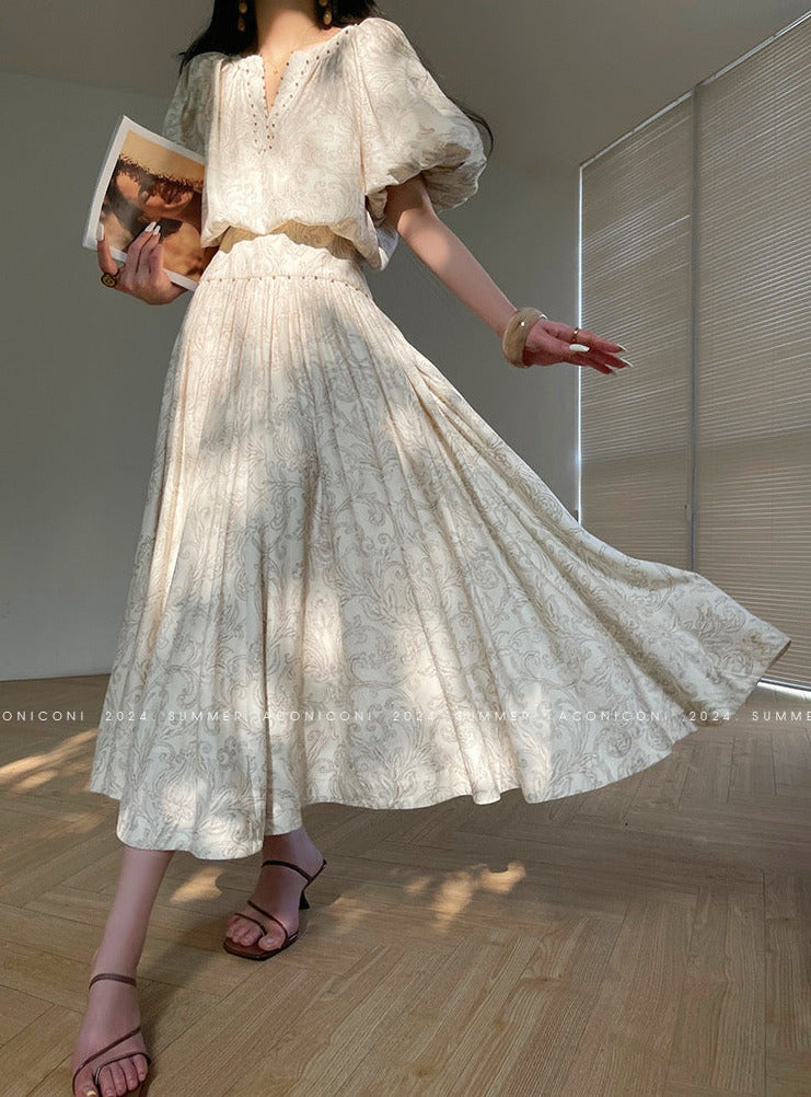 Aconiconi|Lila Luxe Retro Style Summer Dress