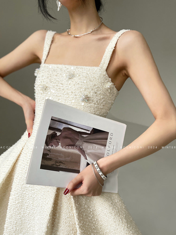 Aconiconi|Winter Night Moon Elegant Dress