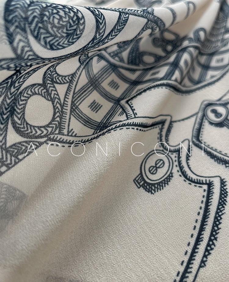 Aconiconi|Amethyst Dawn French Retro Long Sleeve Dress