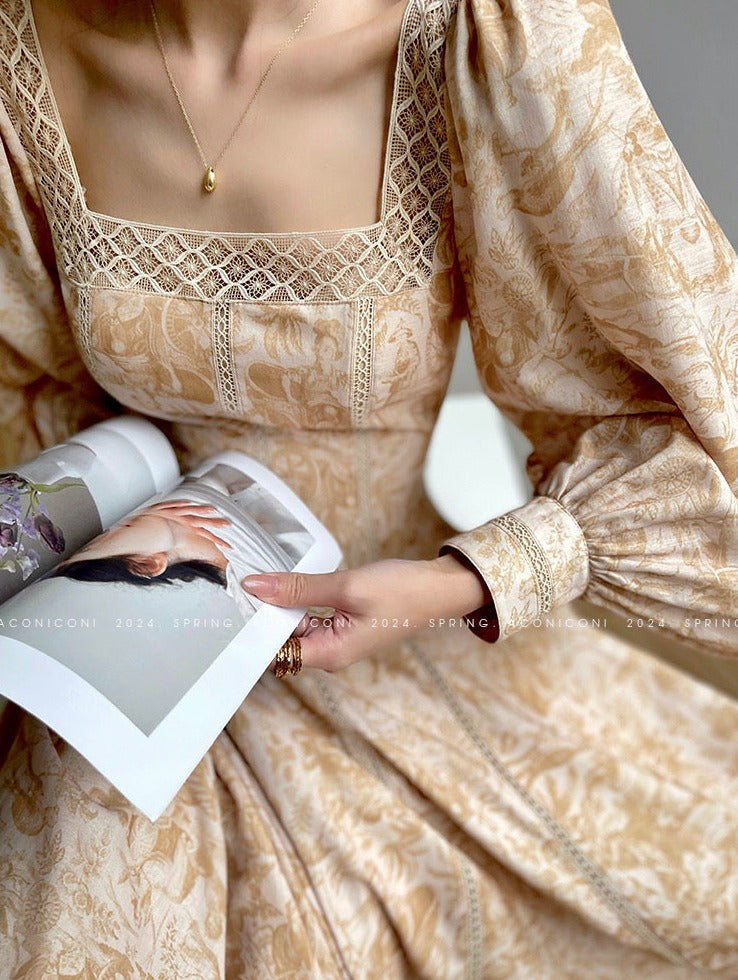Warm Spring Retro Long Dress
