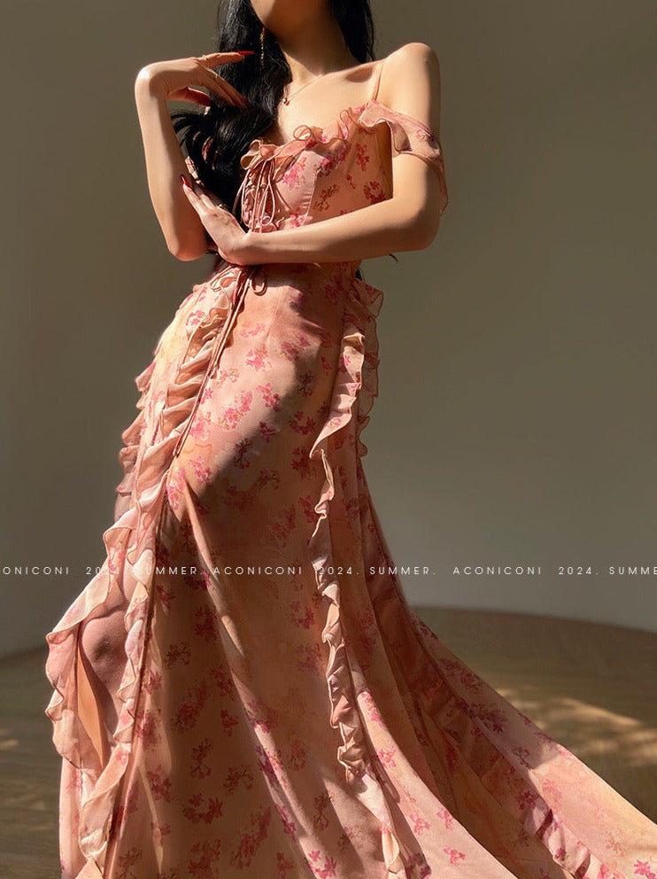 Aconiconi|Sorbet Sunset Long Exquisite Dress