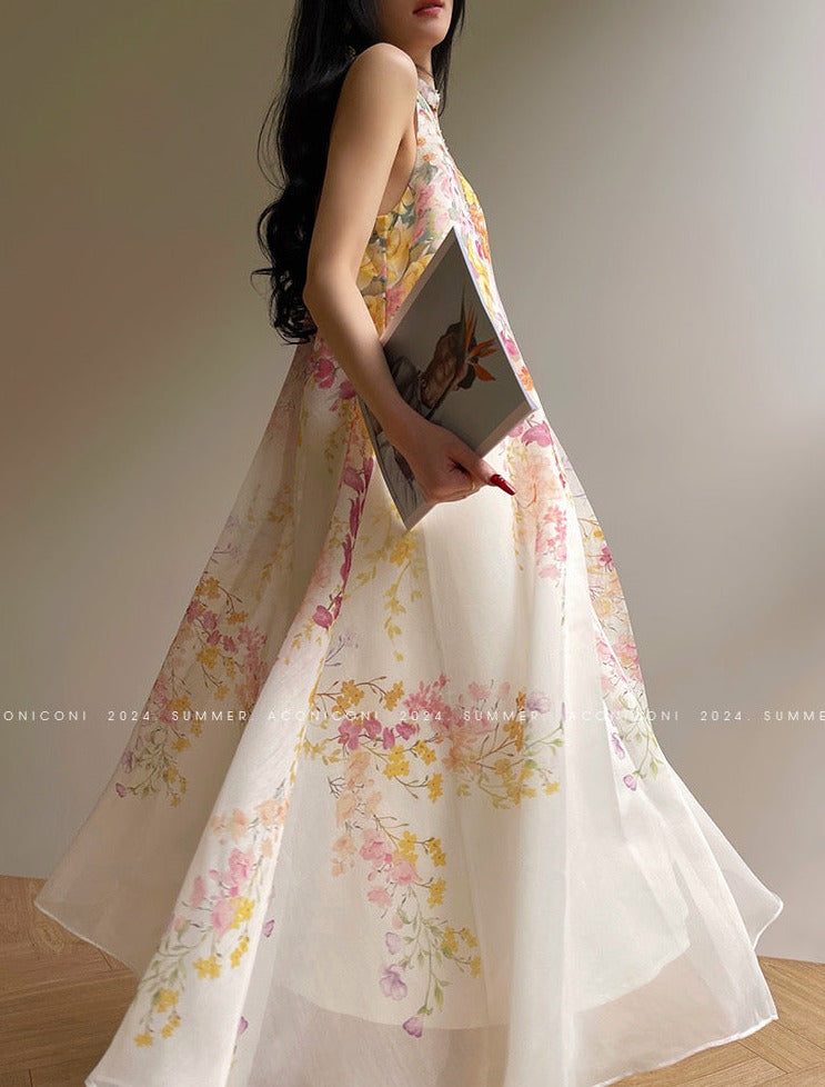 Aconiconi|Day Lily Japanese Style V-neck Summer Dress