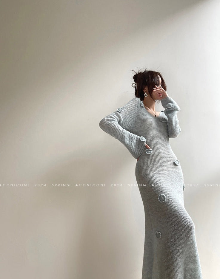 Aconiconi|Alocasia Knitted Long Dress