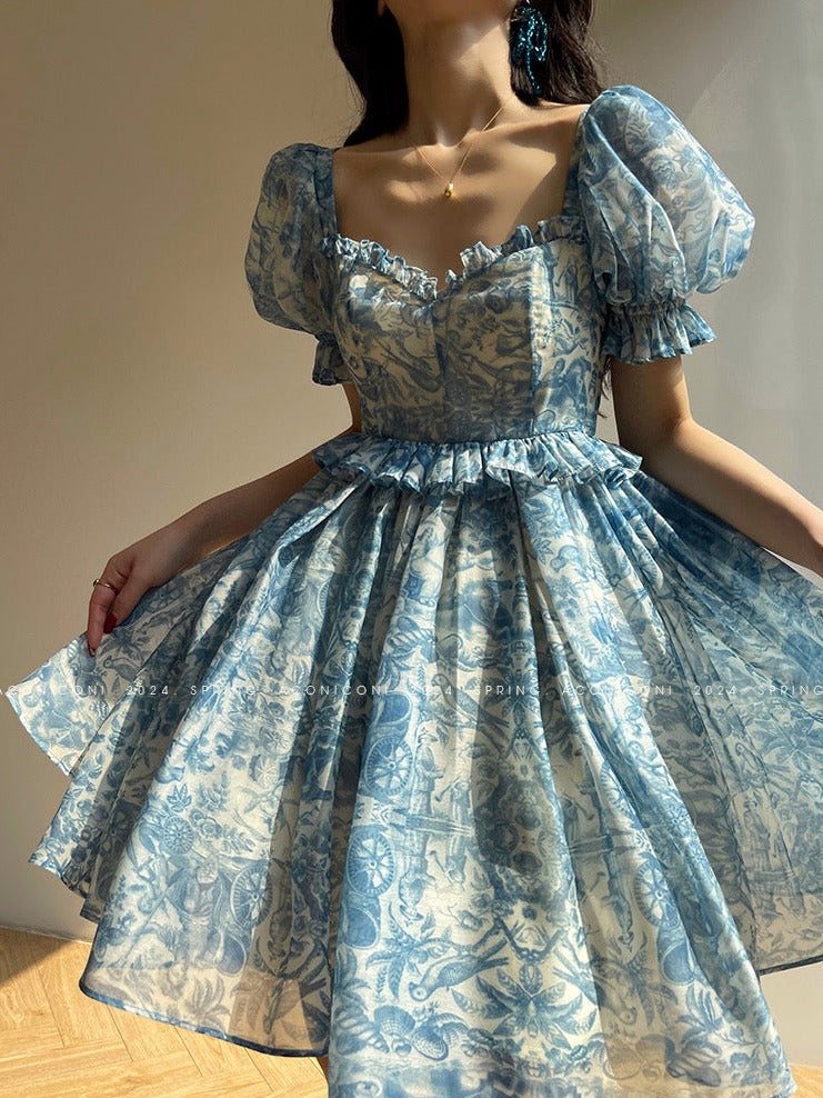 Aconiconi|Blue Ocean Whisper fairy Dress