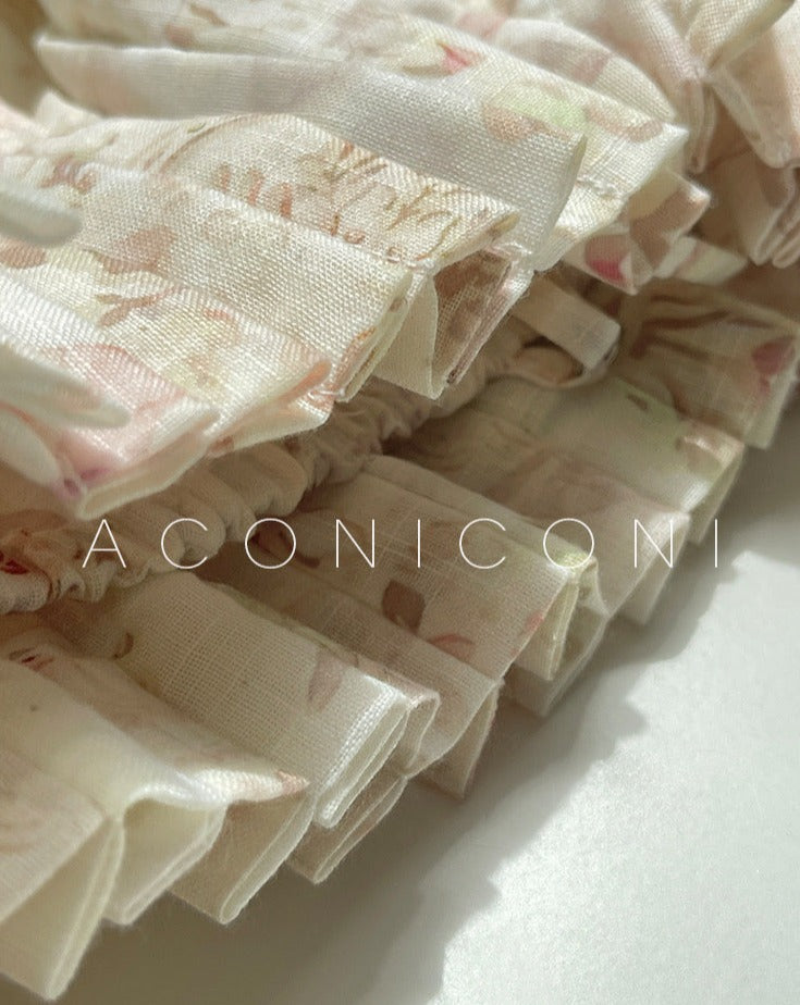 Aconiconi| French Retro Print Off-Shoulder Long Dress