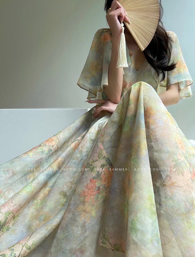 Aconiconi|Palace Garden Summer Long Dress