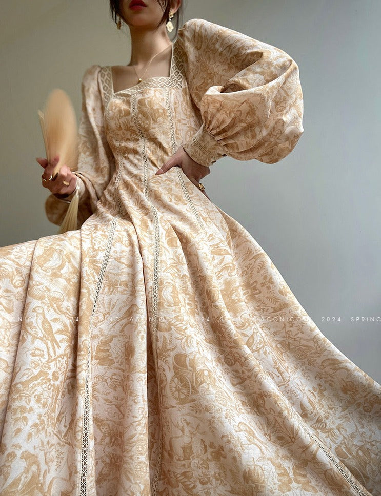 Warm Spring Retro Long Dress