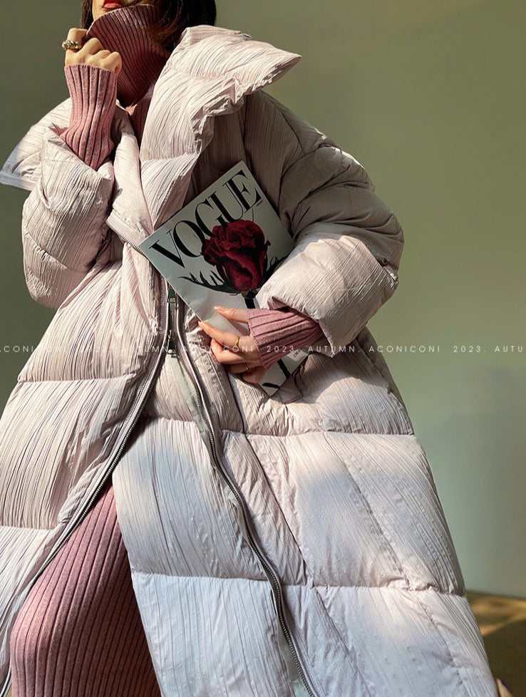 Aconiconi|Winter Stand Collar Down Jacket Warm Quilt