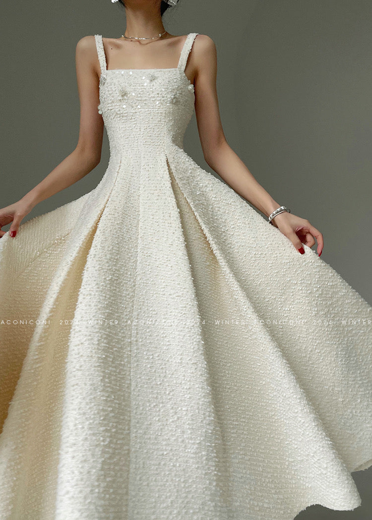 Aconiconi|Winter Night Moon Elegant Dress