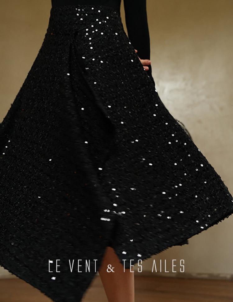 LE VENT & TES AILES | Galaxy Dreamer Tweed Sequined Skirt
