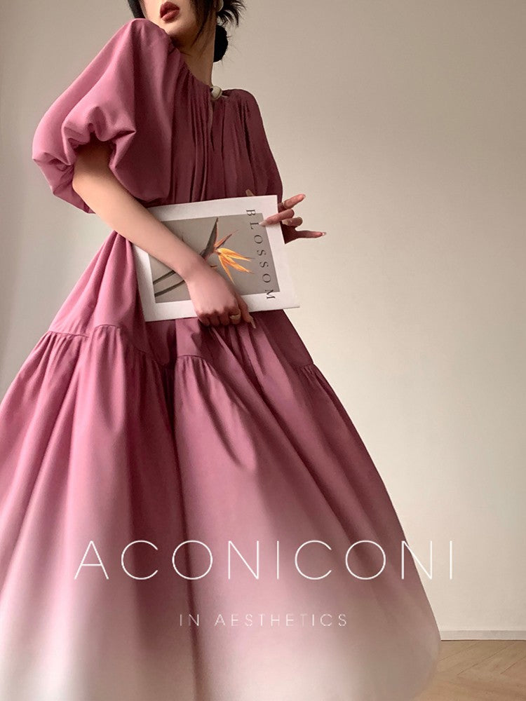 Aconiconi|Grape Cotton Cloud Ombre Dress