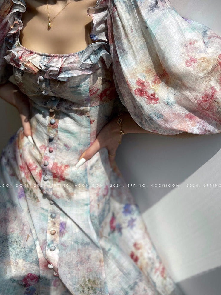 Aconiconi|Calantha Puff Short-Sleeve Dress