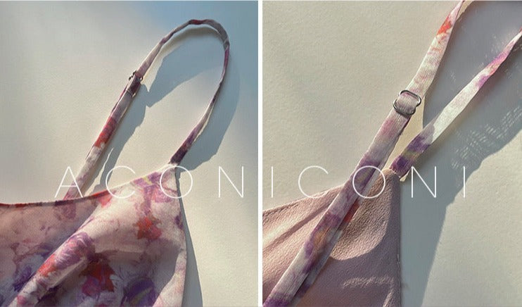 Aconiconi|Purple Hibiscus Vine Romantic Long Dress