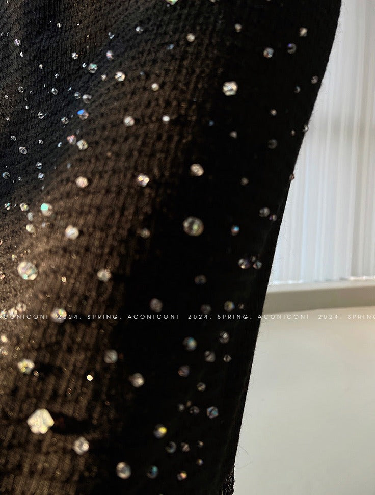Aconiconi|Light diamond shimmer wool dress