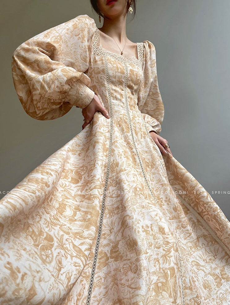Warm Spring Retro Long Dress