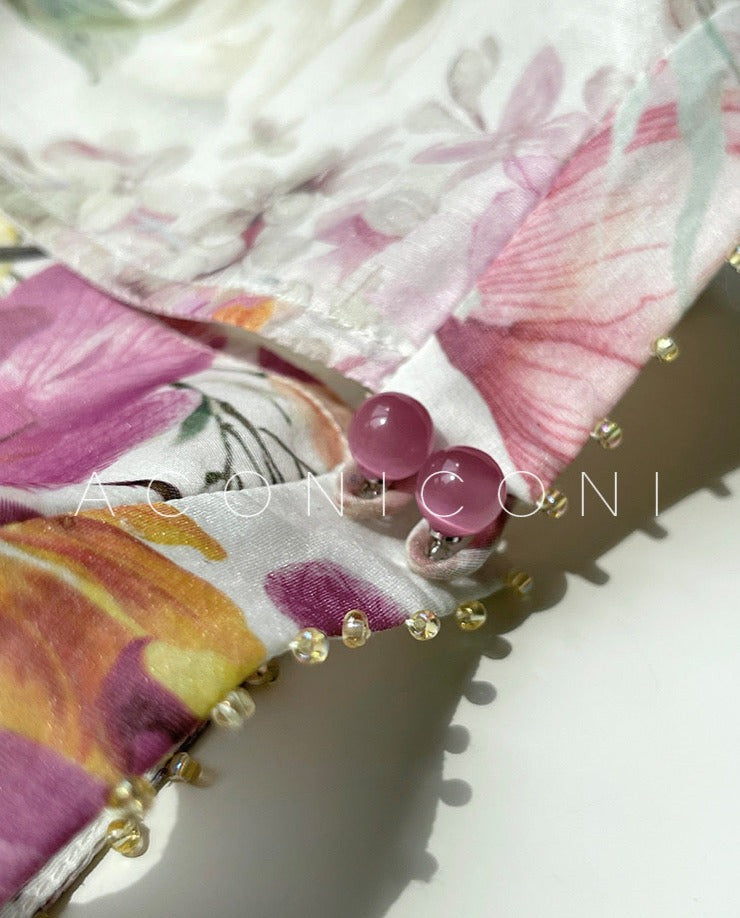 Aconiconi|Day Lily Japanese Style V-neck Summer Dress