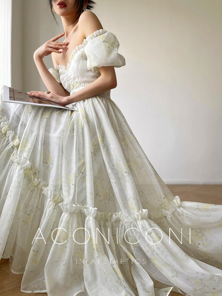 Aconiconi|Tea Break Fairy Off Shoulder Dress