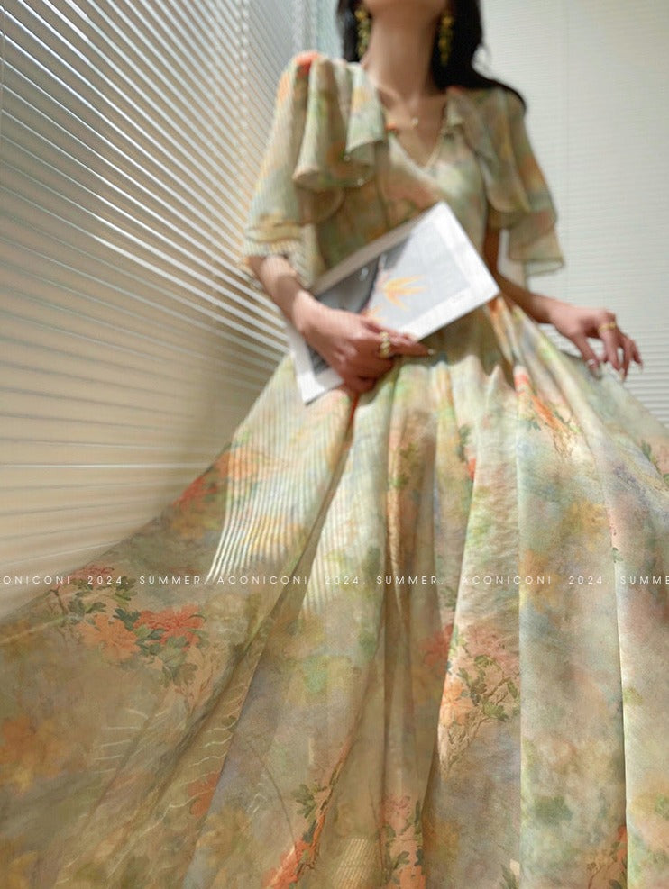 Aconiconi|Palace Garden Summer Long Dress