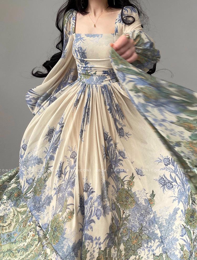 Aconiconi|Tulle Treasure Long Sleeve Long Summer Dress
