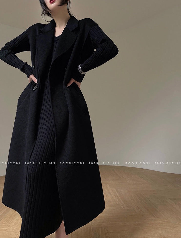 Aconiconi|Fench long Wool Coat