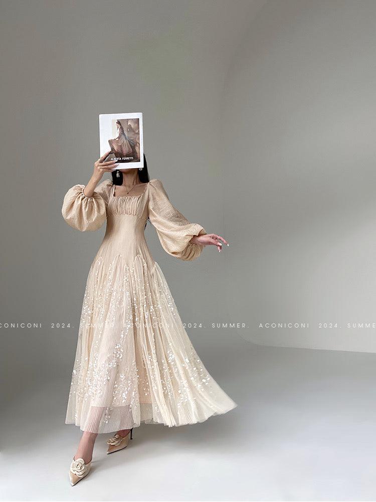 Aconiconi|Twilight Tulle Sequined Long Dress