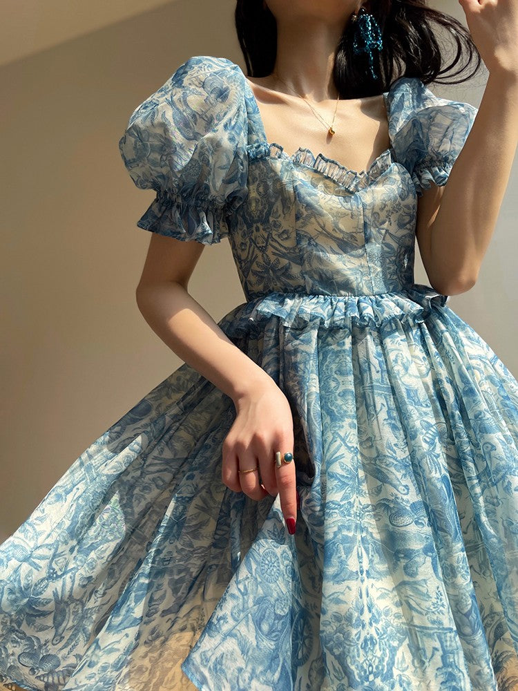 Aconiconi|Blue Ocean Whisper fairy Dress