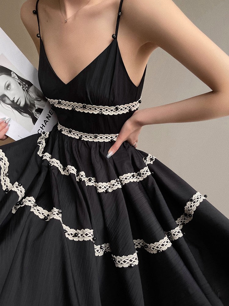 Aconiconi|Rainy Night in Paris Black Short Dress