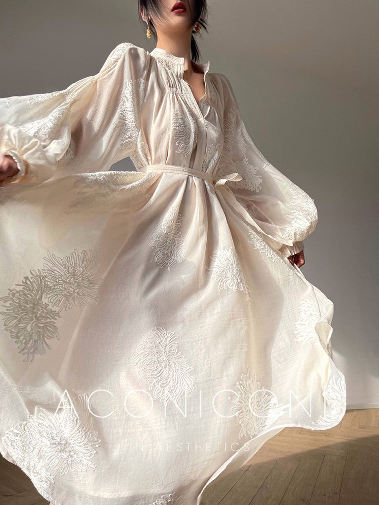 Aconiconi|Matsuno Brown Sugar Embroidery Exquisite Dress