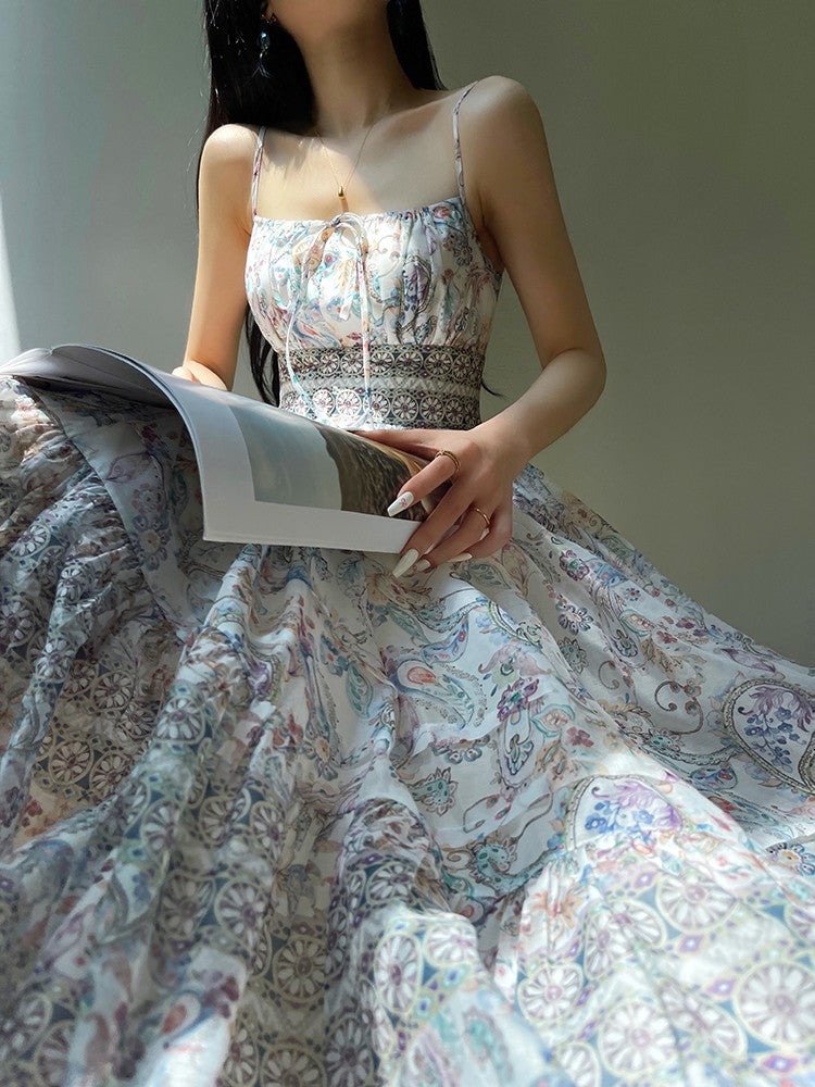 Aconiconi|Eden Floating Retro Floral Bohemian Dress
