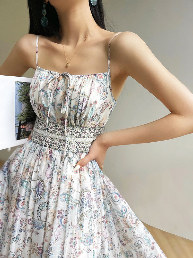 Aconiconi|Eden Floating Retro Floral Bohemian Dress