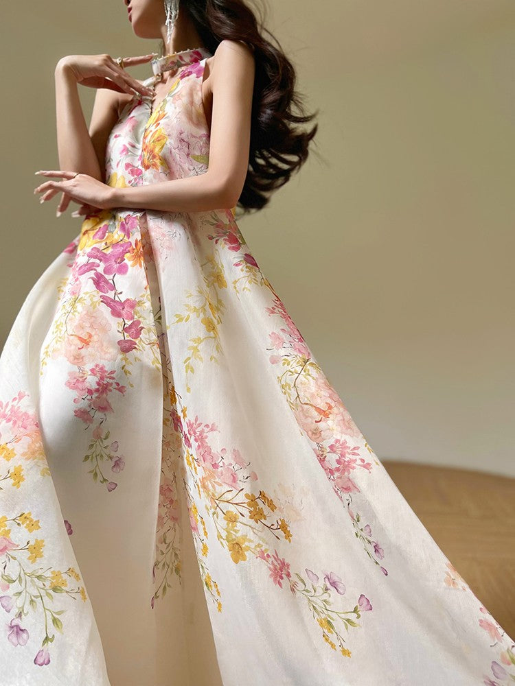 Aconiconi|Day Lily Japanese Style V-neck Summer Dress