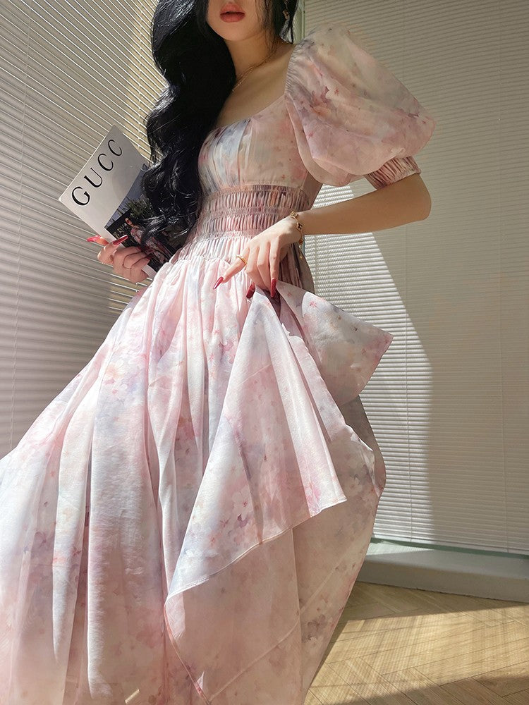 Aconiconi|Summer Cosmos Floral Long Dress