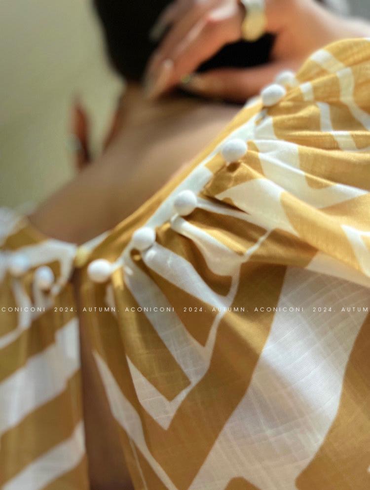 Aconiconi|Opal Dusk V-neck Temperament Dress
