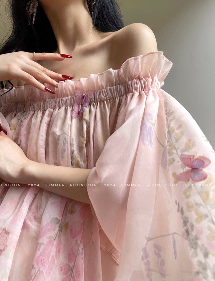 Aconiconi|Magnolia Off-Shoulder Fairy Dress
