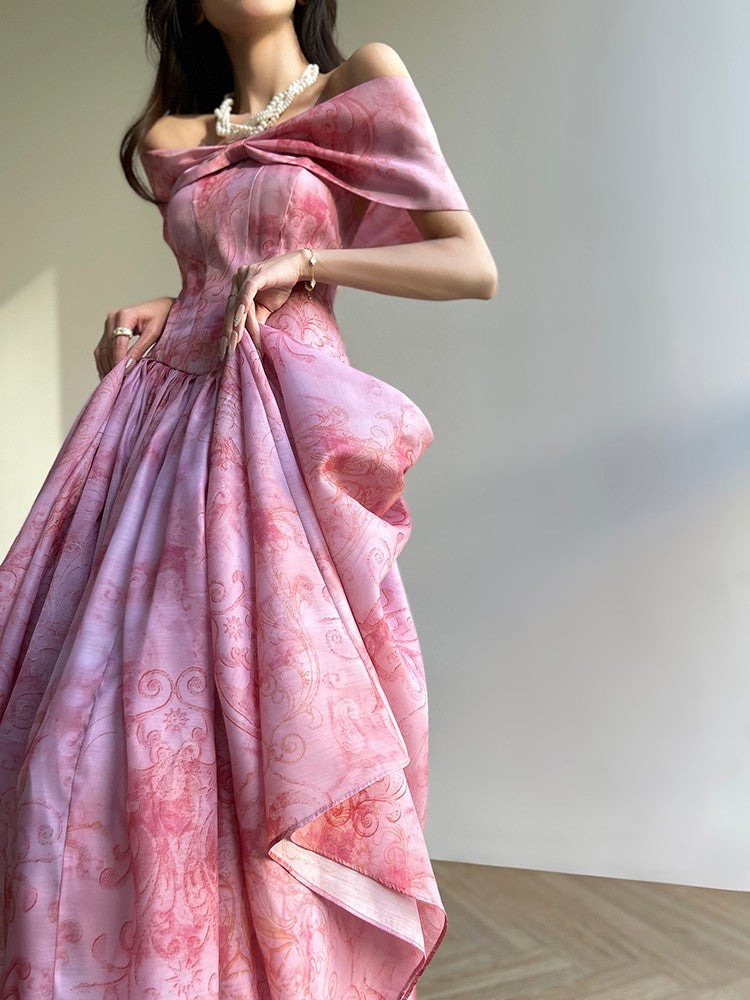 Aconiconi|Blossom Belle Princess Style Off-Shoulder dress