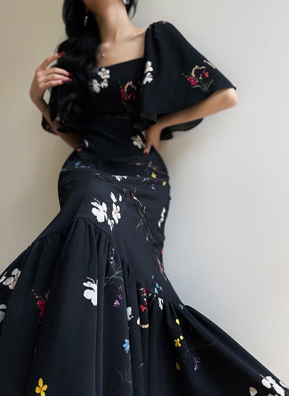 Aconiconi|Retro Romance Lace Black Dress