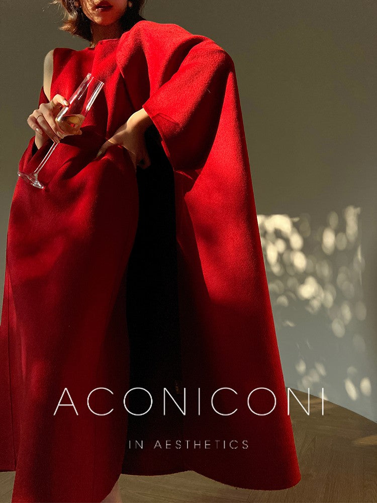Aconiconi | Elegant Wool Coat & Dress Set