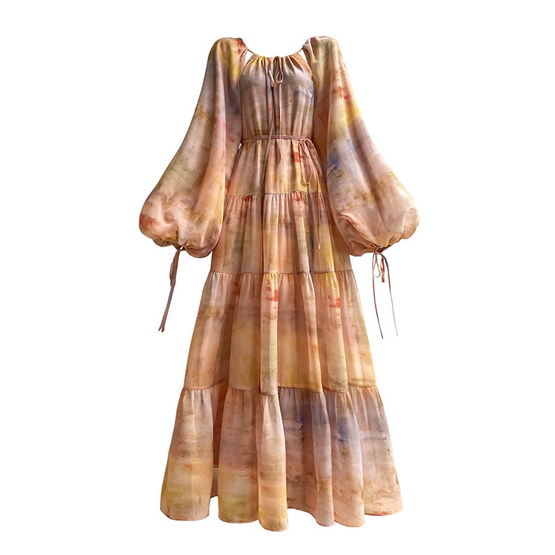 Aconiconi|Velvet Blossom Long Sleeve Dress
