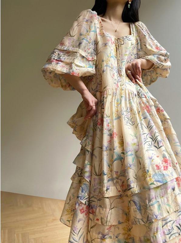 Aconiconi|Garden of Secrets Long Floral Summer Dress