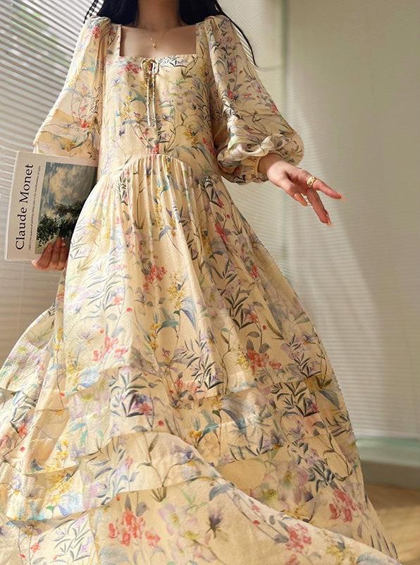 Aconiconi|Garden of Secrets Long Floral Summer Dress