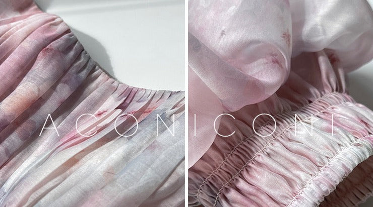 Aconiconi|Summer Cosmos Floral Long Dress