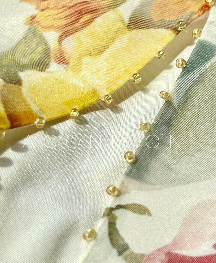 Aconiconi|Day Lily Japanese Style V-neck Summer Dress