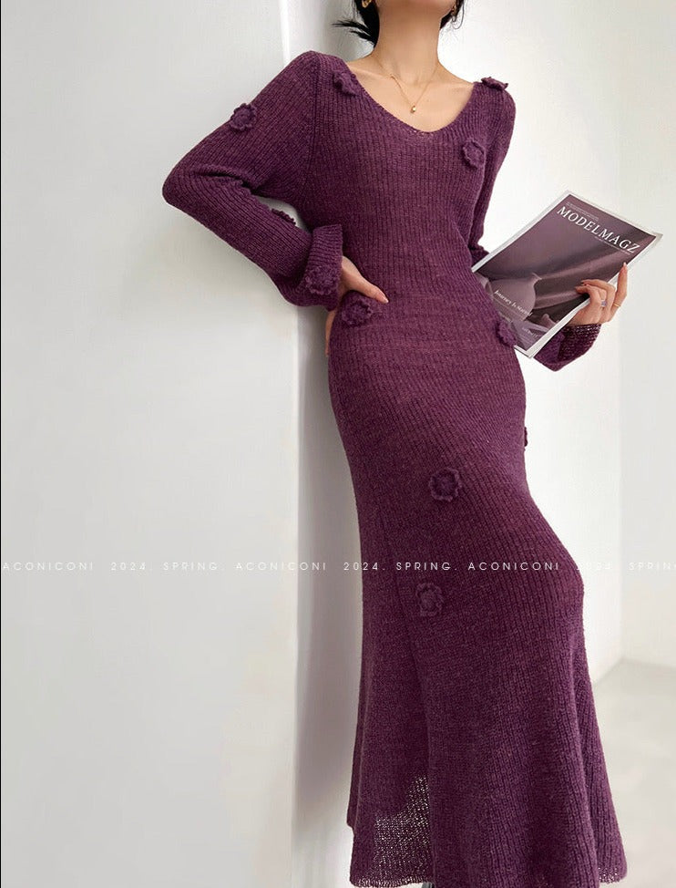 Aconiconi|Alocasia Knitted Long Dress