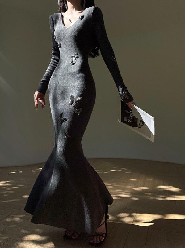 Aconiconi|Silverdew Charm Slim Long Dress