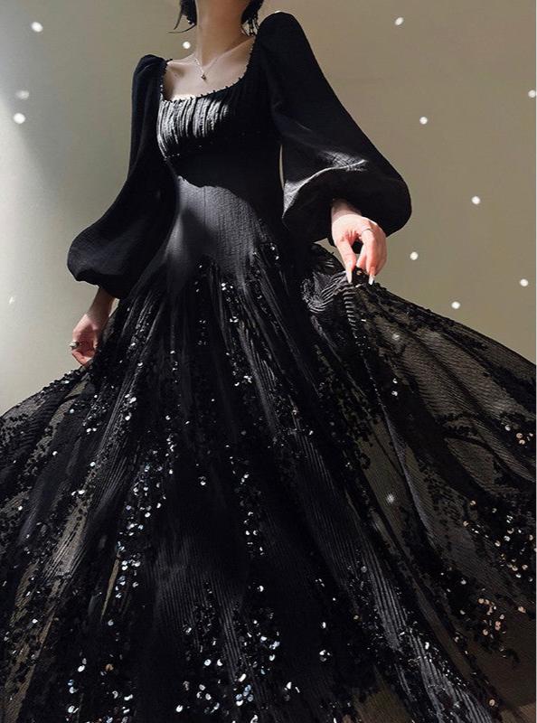 Aconiconi|Twilight Tulle Sequined Long Dress